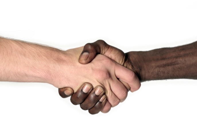 black white hands talk about race SM