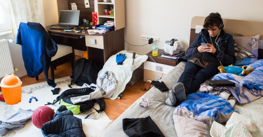 kid/teen in messy room: whose problem is it? teaching responsibility, releasing control