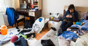 kid/teen in messy room: whose problem is it? teaching responsibility, releasing control