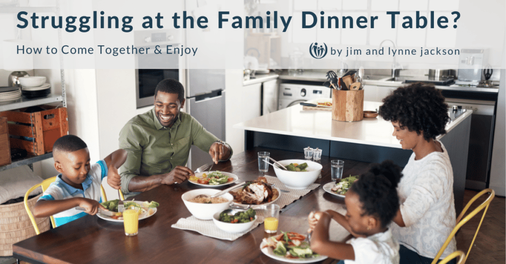 family eating dinner together