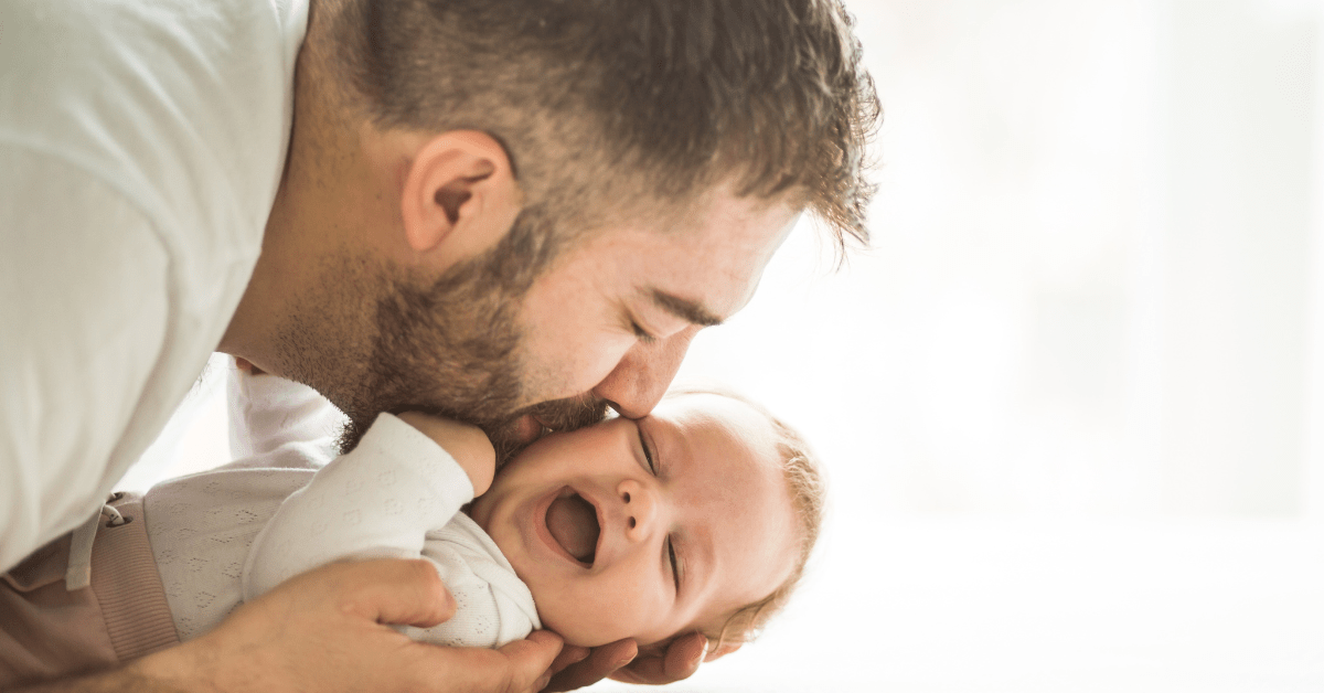 dad and son enjoying each other and having fun