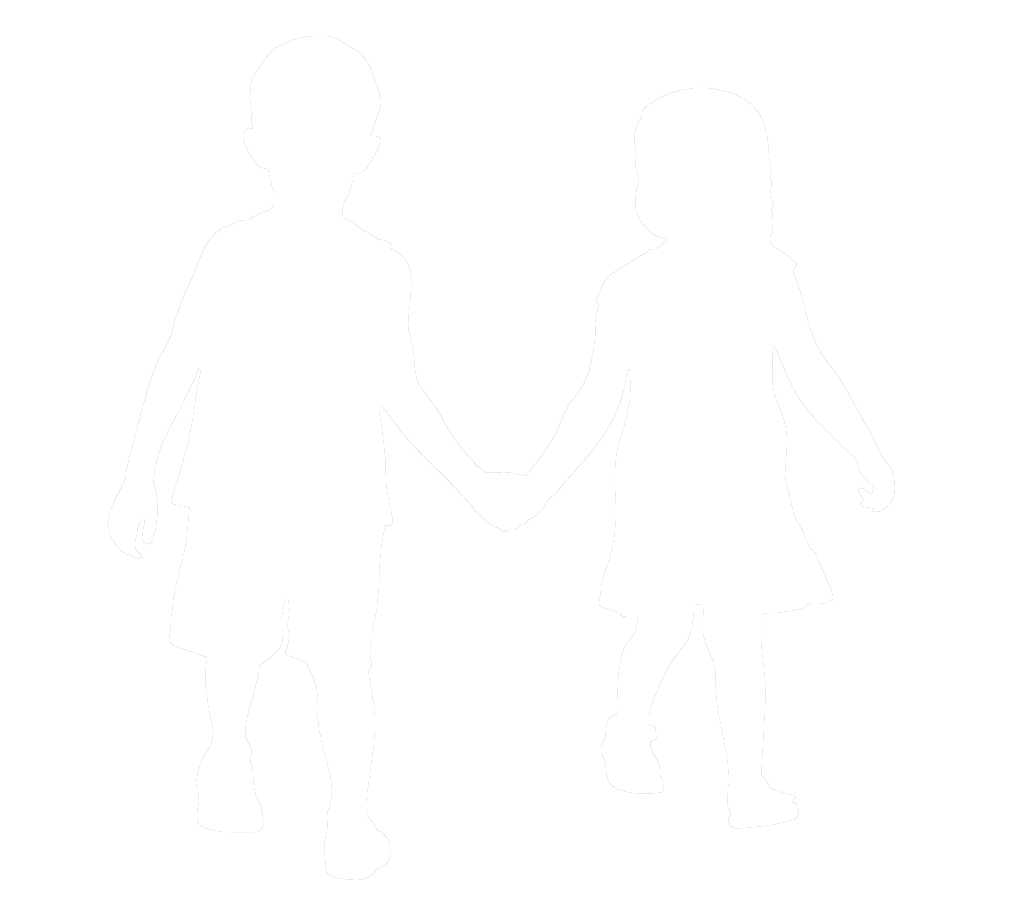 children holding hands white