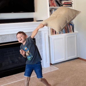 punching a pillow