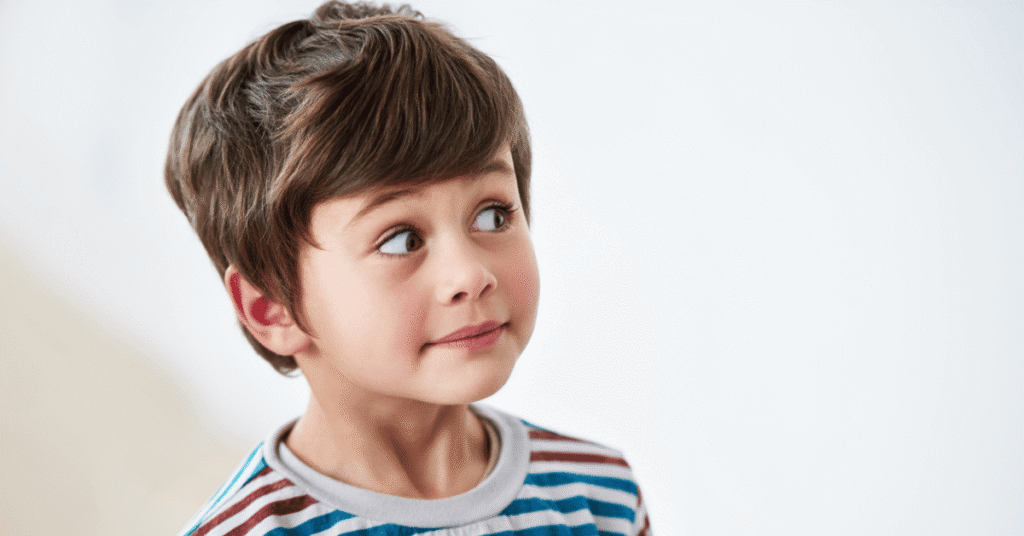 child being silly or laughing when in trouble